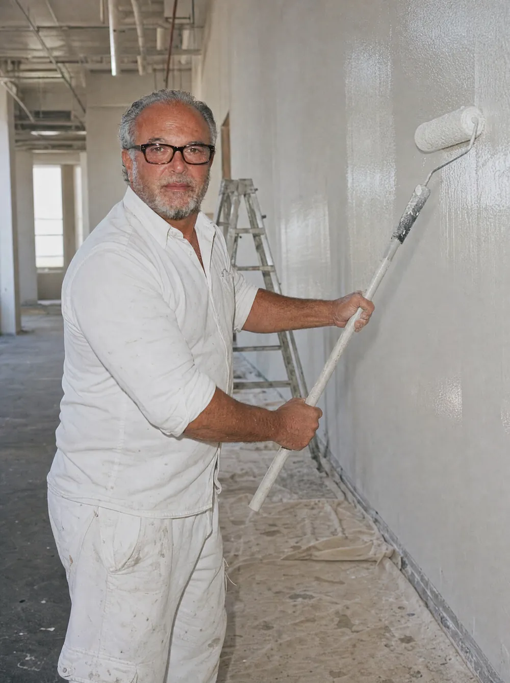 Malerarbeiten: Antonio Pettellino bei der Arbeit
